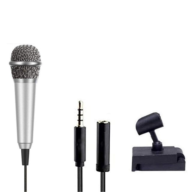 Portable 3.5mm Stereo Studio Mic KTV Portable  Karaoke Mini Microphone For Cell Phone Laptop PC Desktop Small Size Mic
