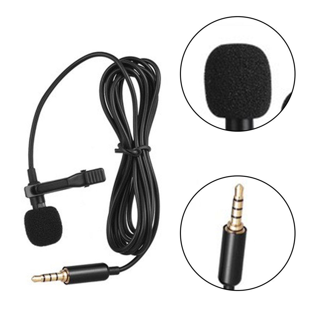 1.5m Mini Portable Lavalier Microphone Condenser Clip-on Lapel Mic Wired USB 3.5mm  Microfon For Phone for Laptop PC