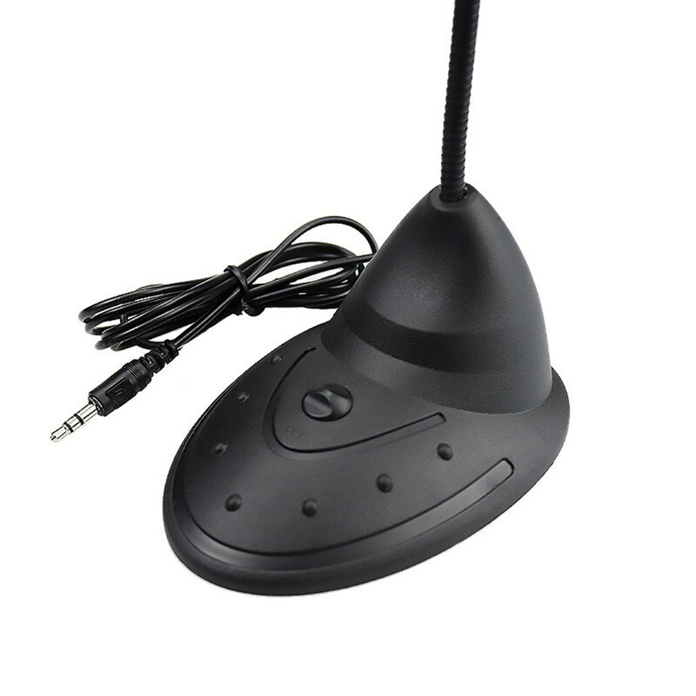 Speech Microphone 3.5mm Plug Gooseneck Mic Flexible Stand Mini Studio Mic With Wire For Computer PC Desktop Notebook