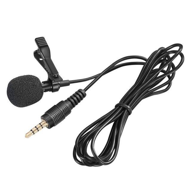 1.5m Mini Portable Lavalier Microphone Condenser Clip-on Lapel Mic Wired Mikrofo/Microfon for Phone for Laptop PC