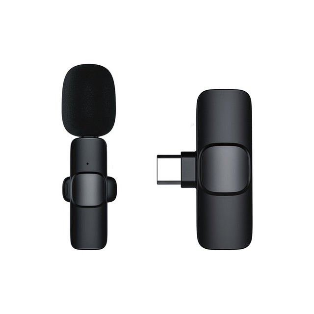 Wireless Lavalier Microphone Noise Reduction Hands-free Clip-on Lapel Mini Condenser Mic For Smartphone Laptop