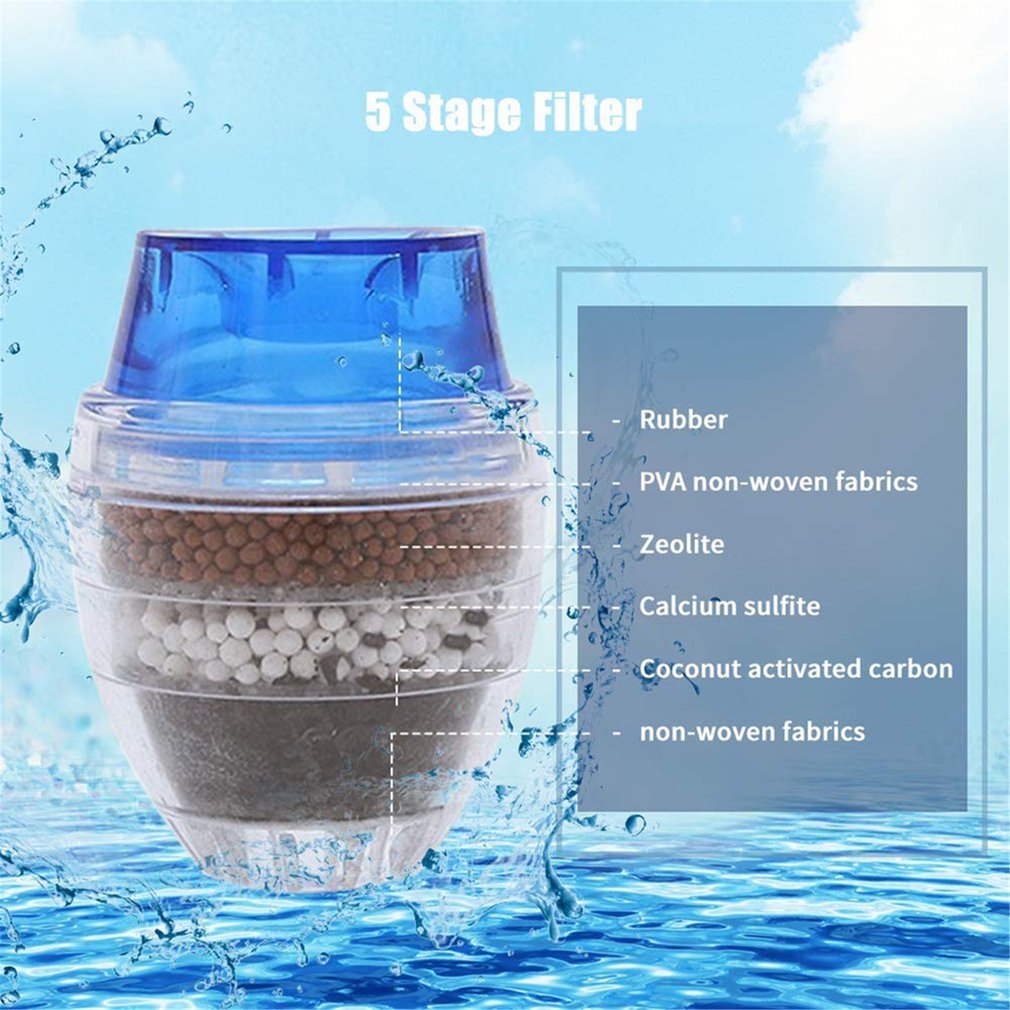 2PCS Faucet Water Filter Purifier Kitchen Faucet Filtration Activated Carbon Removes Heavy Metal Thinner Water Softener
