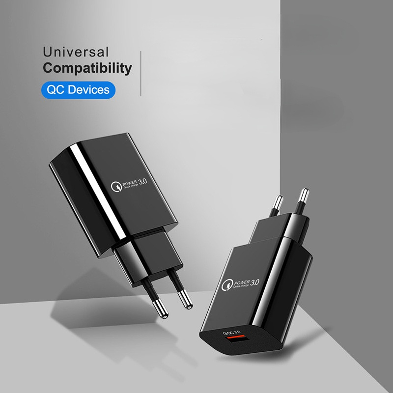 EU/US Plug 18W USB Charger Quick Charge 3.0 For Phone Adapter iPhone 12 Pro Max Tablet Portable Wall Mobile Charger Fast Charger