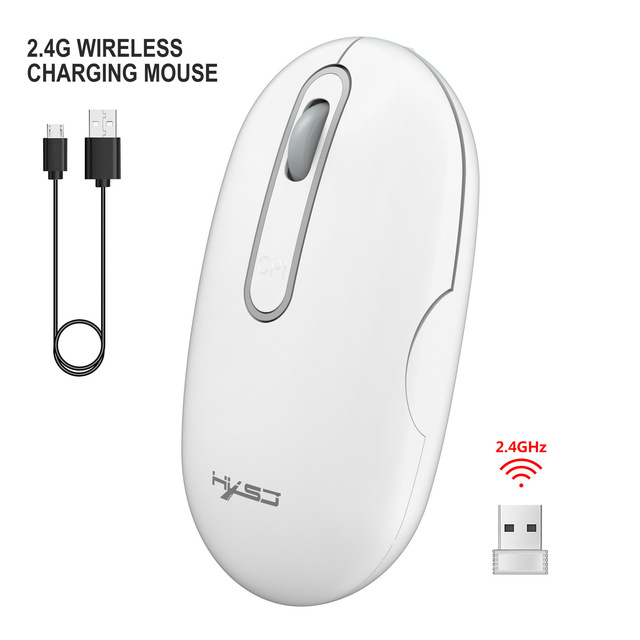 2.4G Wireless Mouse with USB Receiver Adjustable DPI Rechargeable Mice for Desktop MacBook Notebook PC Laptop