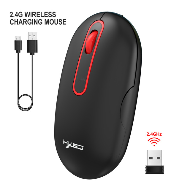 2.4G Wireless Mouse with USB Receiver Adjustable DPI Rechargeable Mice for Desktop MacBook Notebook PC Laptop