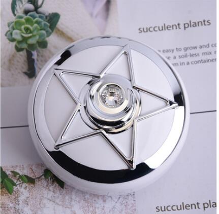 Popular Pentagram Round Rhinestone with Mirror Contact Lens Case for Kit Holder Women Eye Care Contact Lenses Box