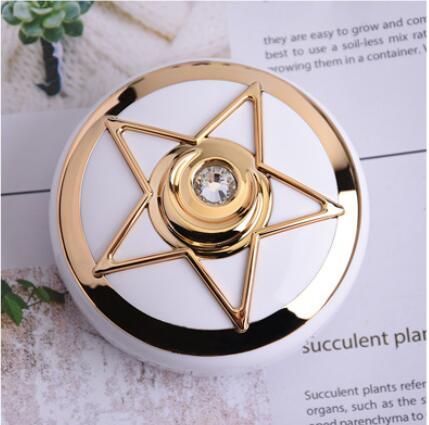 Popular Pentagram Round Rhinestone with Mirror Contact Lens Case for Kit Holder Women Eye Care Contact Lenses Box