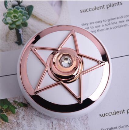 Popular Pentagram Round Rhinestone with Mirror Contact Lens Case for Kit Holder Women Eye Care Contact Lenses Box