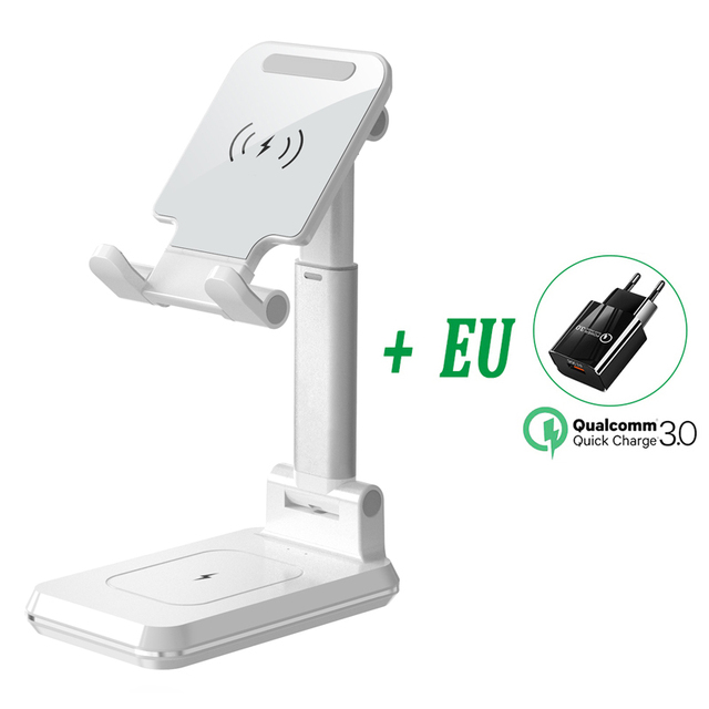 20W 2 in 1 Wireless Charger Stand Foldable Charging Tablet Phone Desk Holder Dock For iPhone 13 Pro Max Samsung Xiaomi AirPods