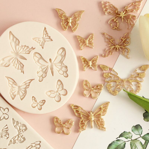 Butterfly Cake Mold Animal Fudge Silicone Mold Turning Sugar Craft Wedding Cake Decoration Tool Kitchen Resin Chocolate Mold Baking Mold