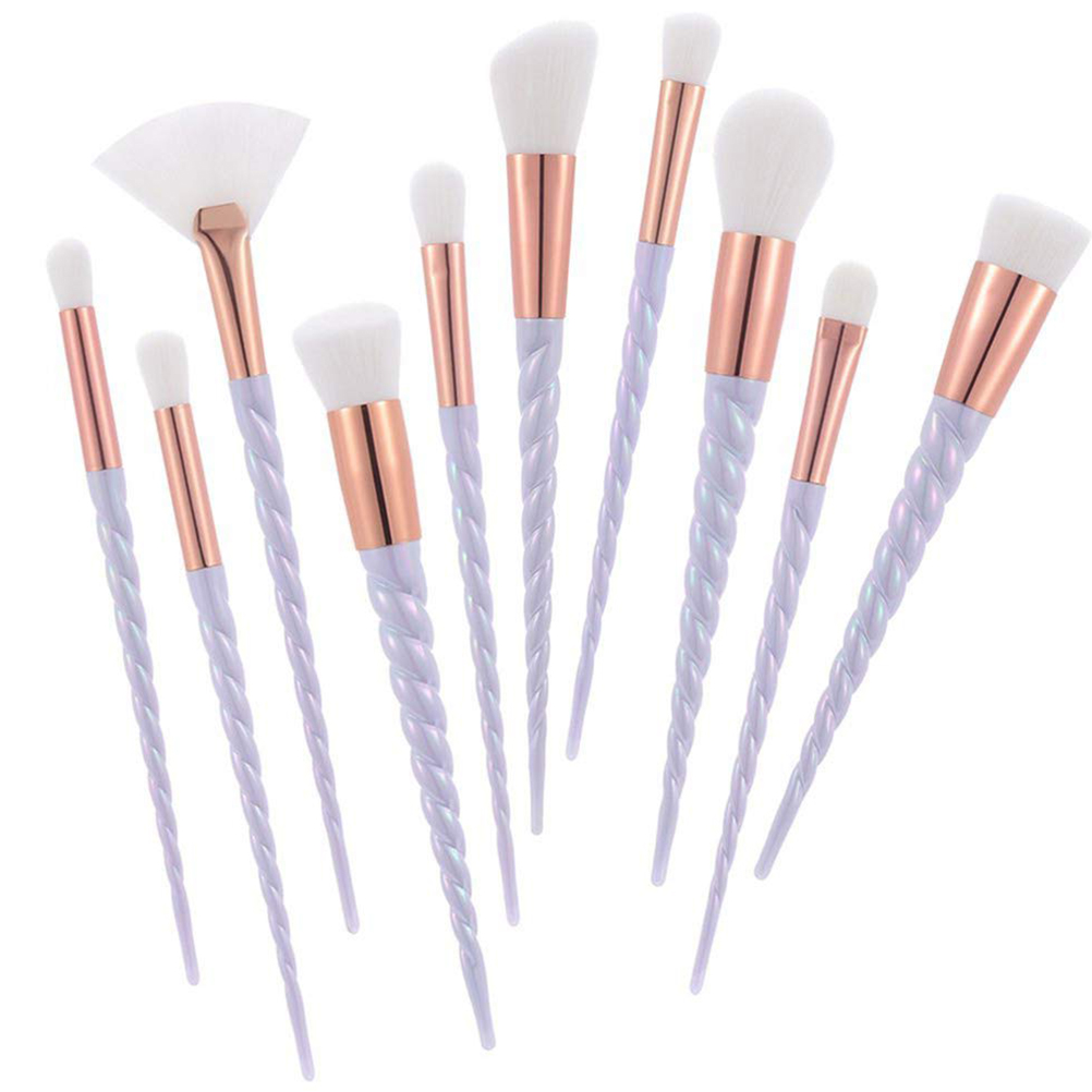 10pcs Unicorn spiral Makeup Brushes Sets Maquiagem Foundation Powder Cosmetic Blush Eyeshadow Women Beauty Make Up Brush Tools