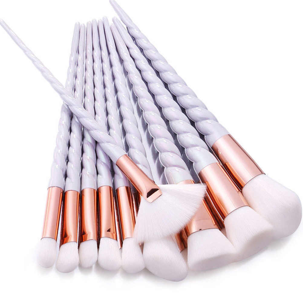 10pcs Unicorn spiral Makeup Brushes Sets Maquiagem Foundation Powder Cosmetic Blush Eyeshadow Women Beauty Make Up Brush Tools