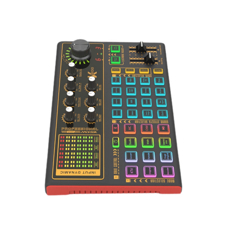 Bluetooth Sound Card Mixer External USB Audio Sound Card for Live Broadcasting Recording Podcasting Music