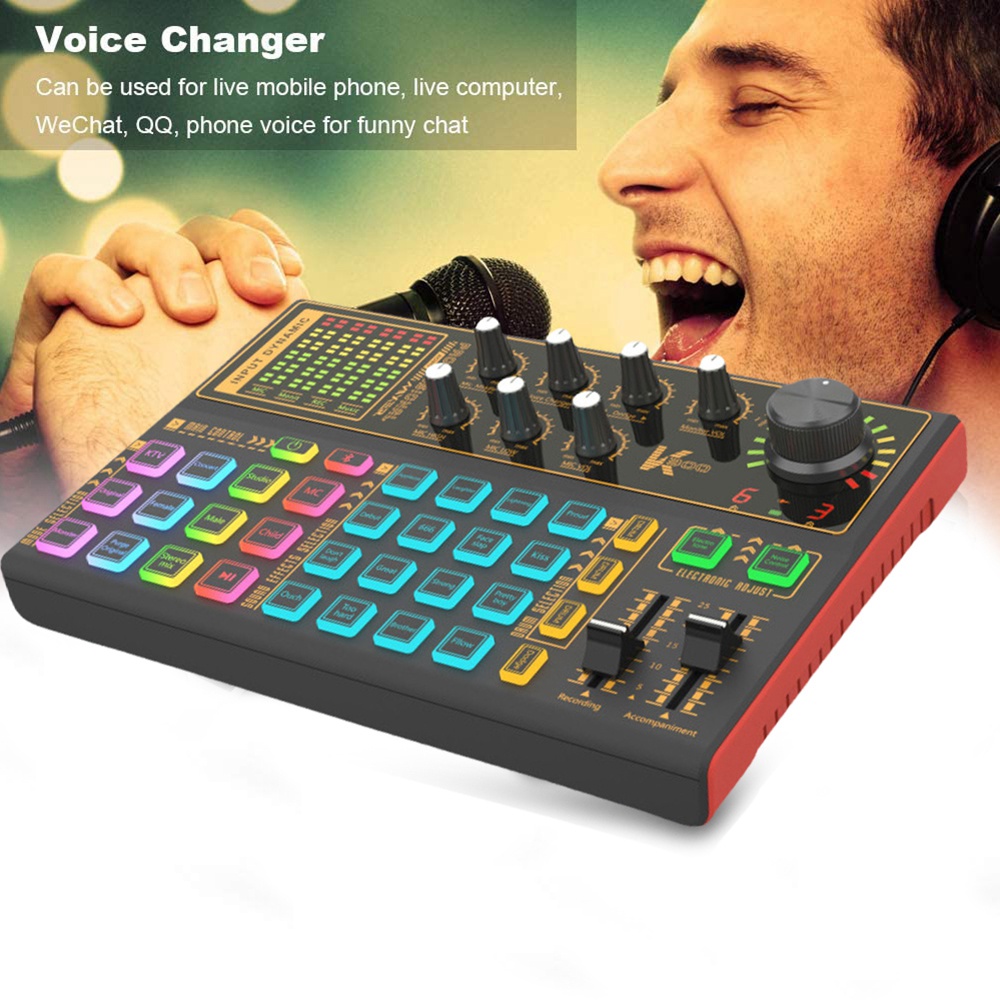 Bluetooth Sound Card Mixer External USB Audio Sound Card for Live Broadcasting Recording Podcasting Music