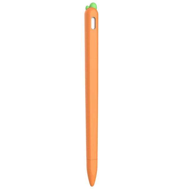 Cute Soft Carrot Silicone Pencil Case For Apple Pencil 1 2 Case For iPad Tablet Touch Pen Stylus  Cartoon  Protective Sleeve