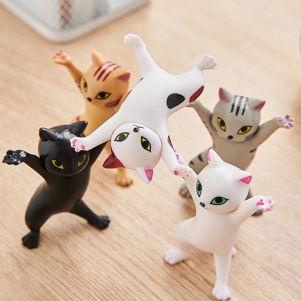 Japanese Cat Pen Holder Kids Toy Birthday Gift Home Decor Animal Figurines Sexy Cat Brush Storage Weightlifting Cat Pen Holders