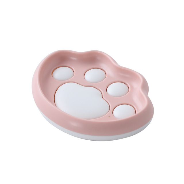 Cute Cat Claw Graphic Bathroom Soap Dish Strong Drill-Free Wall Mounted Drain Soap Rack Cartoon Soap Tray Bathroom Accessories