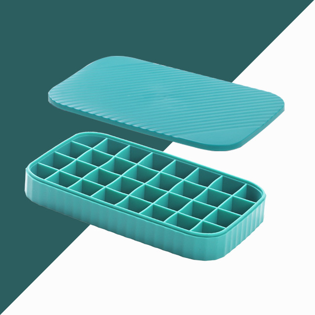 Silicone Ice Cube Maker Molds DIY Creative Ice Cube Tray Square Ice Maker with Lids for Kitchen Gadgets and Accessories Bar Tool