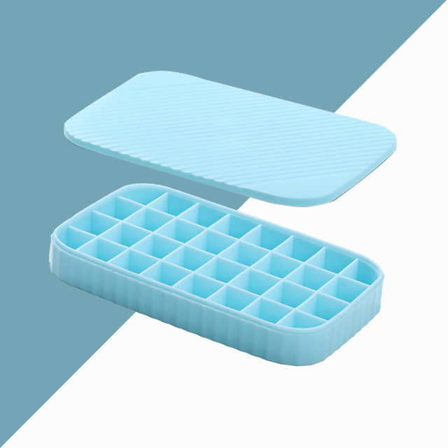 Silicone Ice Cube Maker Molds DIY Creative Ice Cube Tray Square Ice Maker with Lids for Kitchen Gadgets and Accessories Bar Tool