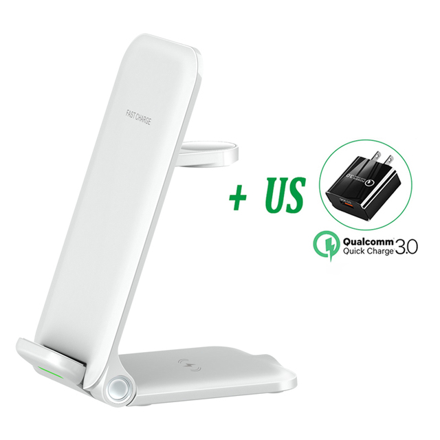 3 In 1 30W Qi Wireless Charger Stand For iPhone 13 12 Samsung Xiaomi Fast Wireless Charging Pad for Apple Watch iWatch AirPods