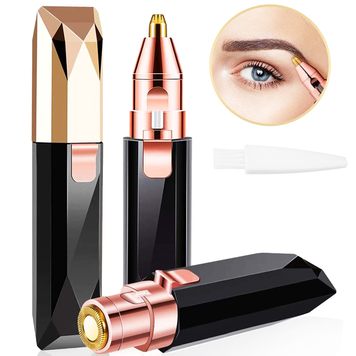Eyebrow Trimmer Portable Epilator 2 In 1 Electric Epilator Eye Brow Lip Hair Removal