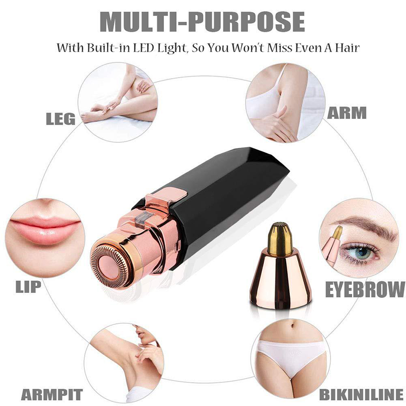 Eyebrow Trimmer Portable Epilator 2 In 1 Electric Epilator Eye Brow Lip Hair Removal