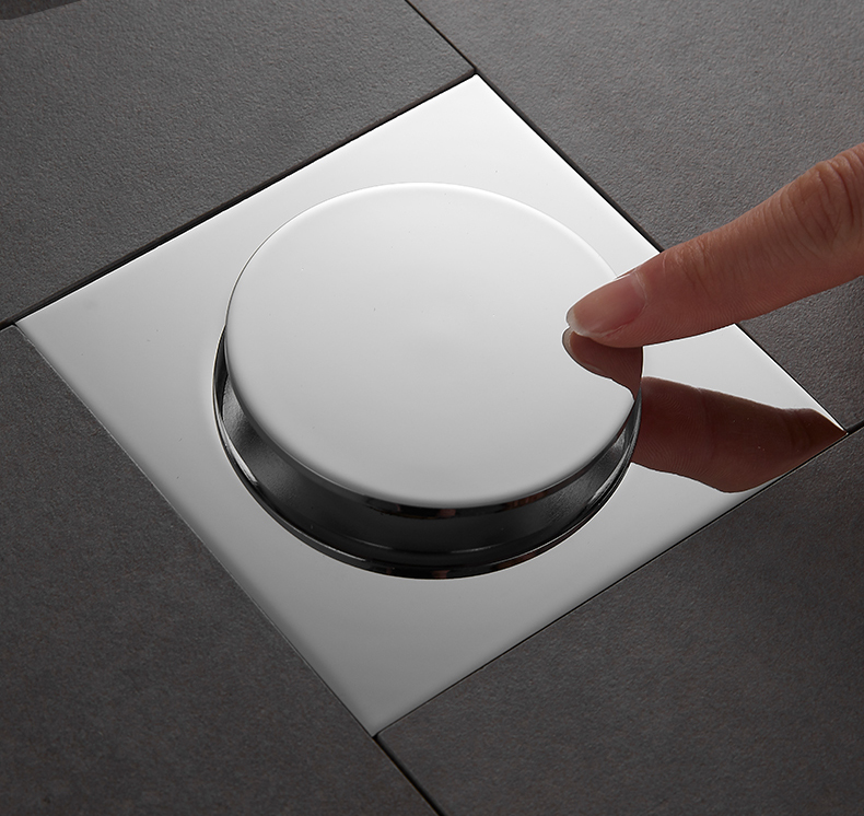 Metal Anti-odor Floor Drain Square Pop-Up Bathtub Cover Bathroom Products