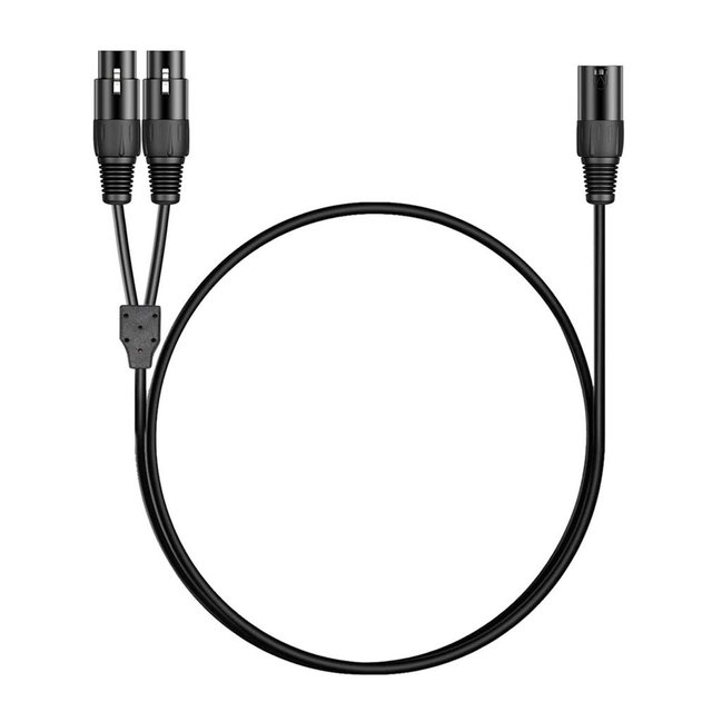 One Female To Two Male / One Male To Two Female Adapter Cable Portable 0.35m Balanced Connection Nickel Plated Connector