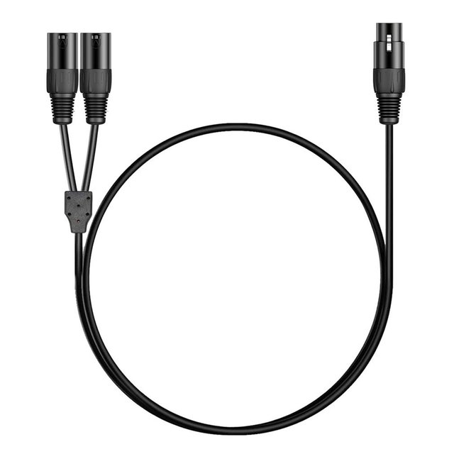 One Female To Two Male / One Male To Two Female Adapter Cable Portable 0.35m Balanced Connection Nickel Plated Connector
