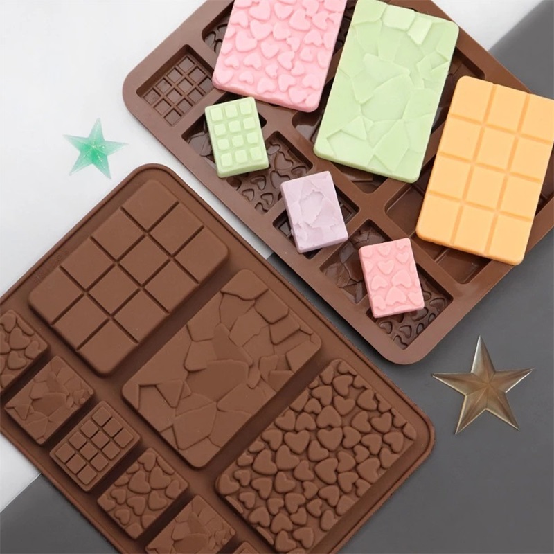 New Silicone Chocolate Mold Jelly Block Bar Mold Epoxy Ice Tray Fondant Cake Decorating Candy Tool Kitchen Baking Supply