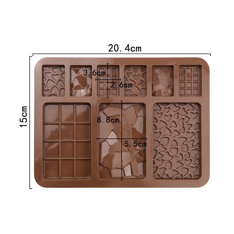New Silicone Chocolate Mold Jelly Block Bar Mold Epoxy Ice Tray Fondant Cake Decorating Candy Tool Kitchen Baking Supply