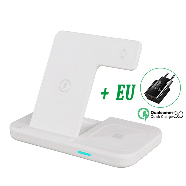 30W Wireless Charger Stand For iPhone 13 Samsung Xiaomi 3 in 1 Qi Fast Charge Dock Station Pad for Airpods Apple Watch Foldable