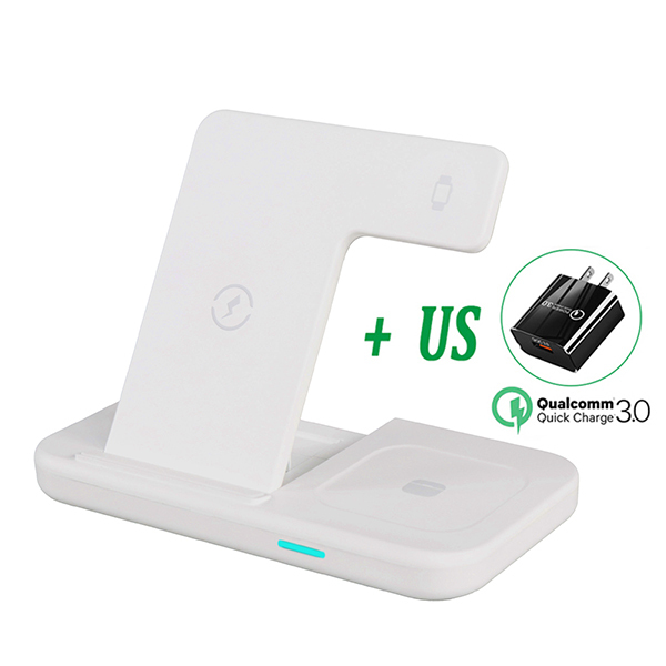 30W Wireless Charger Stand For iPhone 13 Samsung Xiaomi 3 in 1 Qi Fast Charge Dock Station Pad for Airpods Apple Watch Foldable