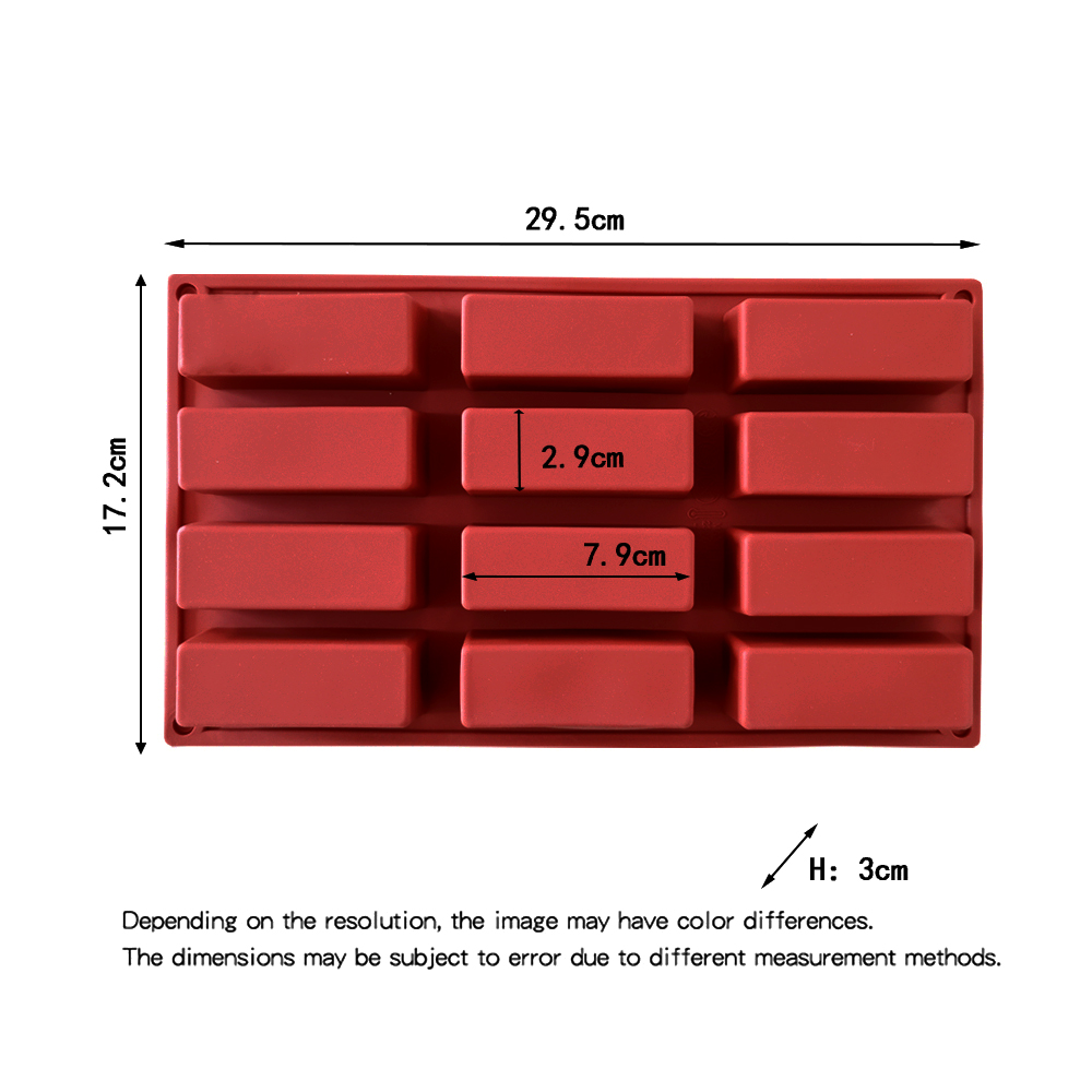 12 Cavity Silicone Cake Mold Rectangle Shapes Chocolate Mold Soap Mould Baking Tool DIY Baking Pan Kitchen Accessories