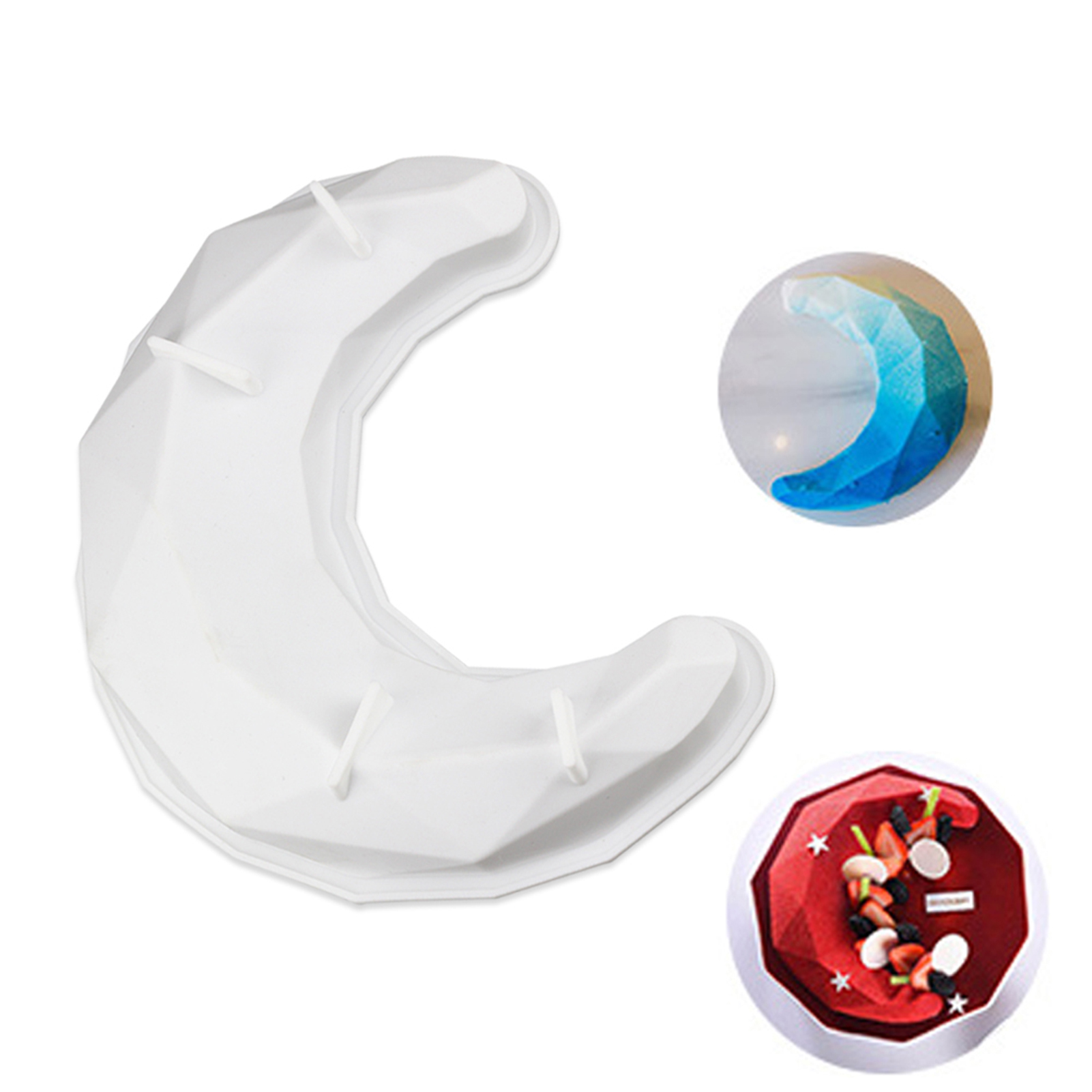 Silicone Cake Mold Nonstick Heat Resistant Reusable Baking Tools Tray DIY Birthday Christmas Bakeware Diamond Moon Mousse Mould