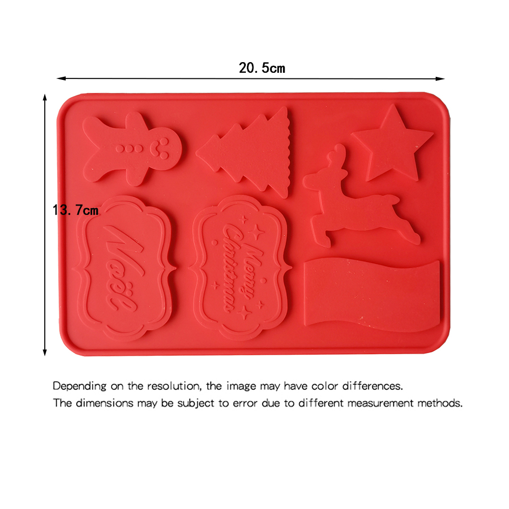 New Christmas Silicone Chocolate Cake Biscuit Mold Mousse Mould Cookies 3D DIY 7 Shape Handmade Kitchen Baking Tools Accessories