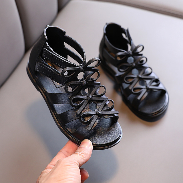 Summer Roman Sandals Girls Gladiator Boots Narrow Band Fashion Princess Soft Bottom Shoes Baby Beach Shoes