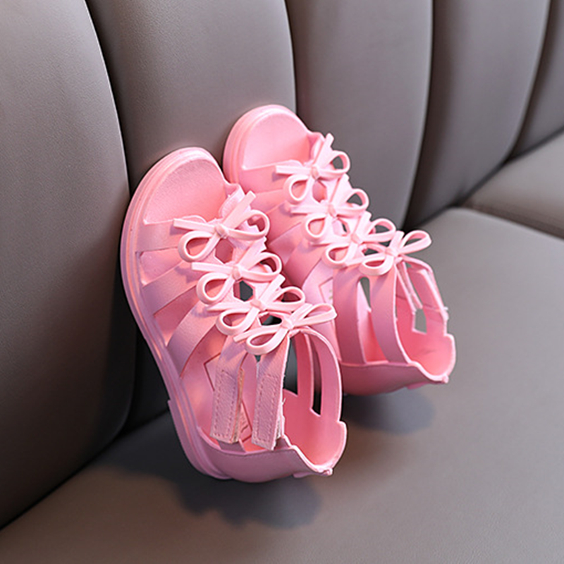 Summer Roman Sandals Girls Gladiator Boots Narrow Band Fashion Princess Soft Bottom Shoes Baby Beach Shoes