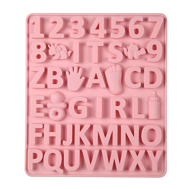 New 2021 Silicone Girl Chocolate Mold Boy English letter&Number Biscuit Candy Pudding Cake Jelly Mould Kitchen Baking Tools