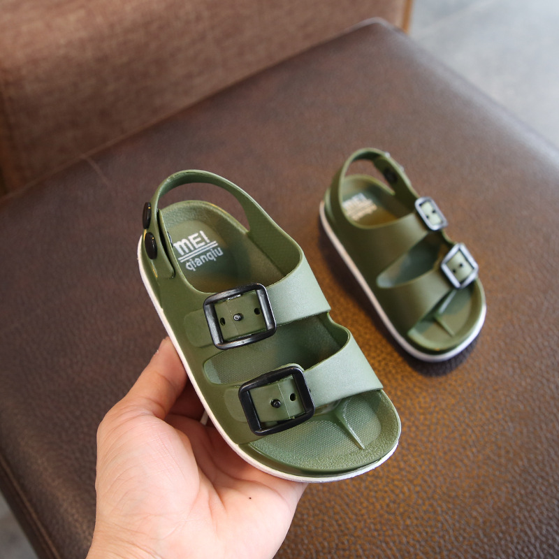 Children's Summer Boys Sandals PVC Baby Shoes Kids Flat Beach Shoes Sports Soft Non-slip Casual Toddler Sandals