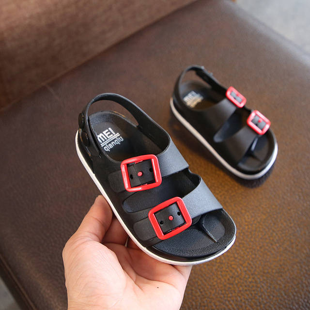 Children's Summer Boys Sandals PVC Baby Shoes Kids Flat Beach Shoes Sports Soft Non-slip Casual Toddler Sandals
