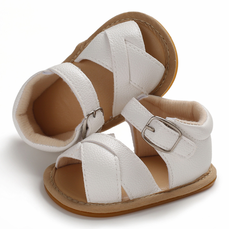 Fashion Newborn Infant Baby Girls 0-18M Sandals Prewalker Non-slip PU Leather Shoes