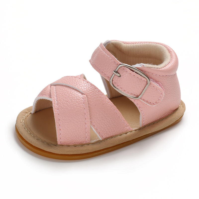 Fashion Newborn Infant Baby Girls 0-18M Sandals Prewalker Non-slip PU Leather Shoes