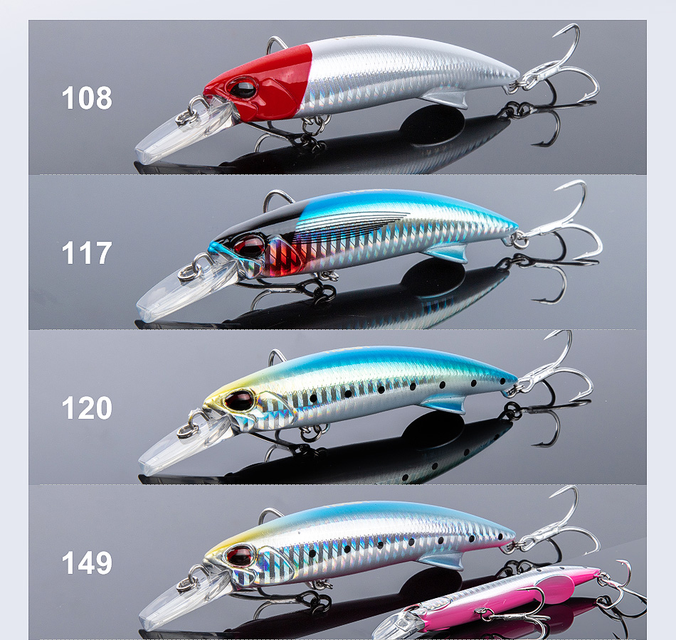 90mm/46g 110mm/60g Sinking Minnow Artificial Baits Long Casting Fishing Lures Goods NBL1907