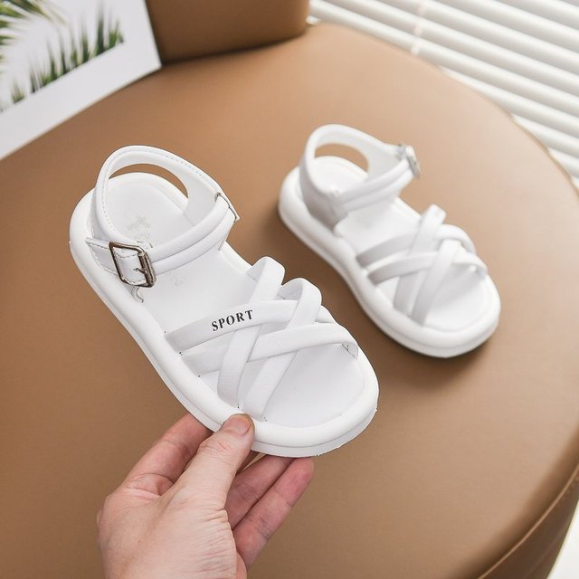 Summer Girls Beach Shoes for Girls Sandals Casual Beach Shoes Children's Sandals Soft Sole White Pink Kids Shoes