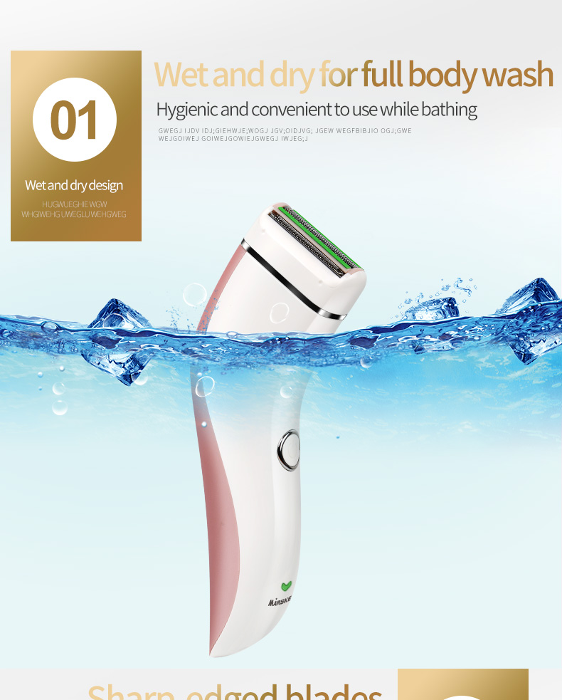 Women Electric Lady Shaver Razor Epilator Rechargeable Body Hair Remover Trimmer