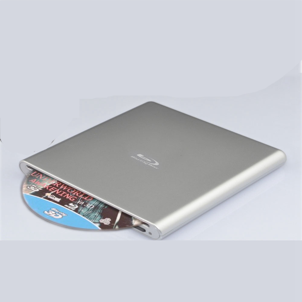 External Blu-Ray DVD Drive 3D Player USB 3.0 Blu-Ray CD DVD Player Reader Compatible with Windows XP/7/8/10 Silver