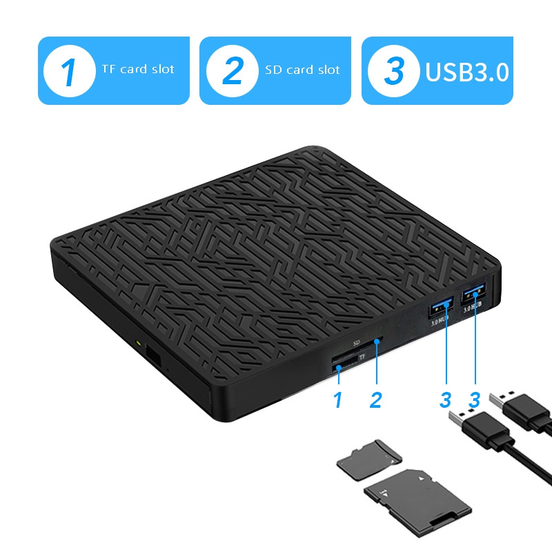 External DVD Drive USB 3.0 TYPE-C Portable Hub Burner CD/Dvd Drive for Mac Windows Linux Laptop