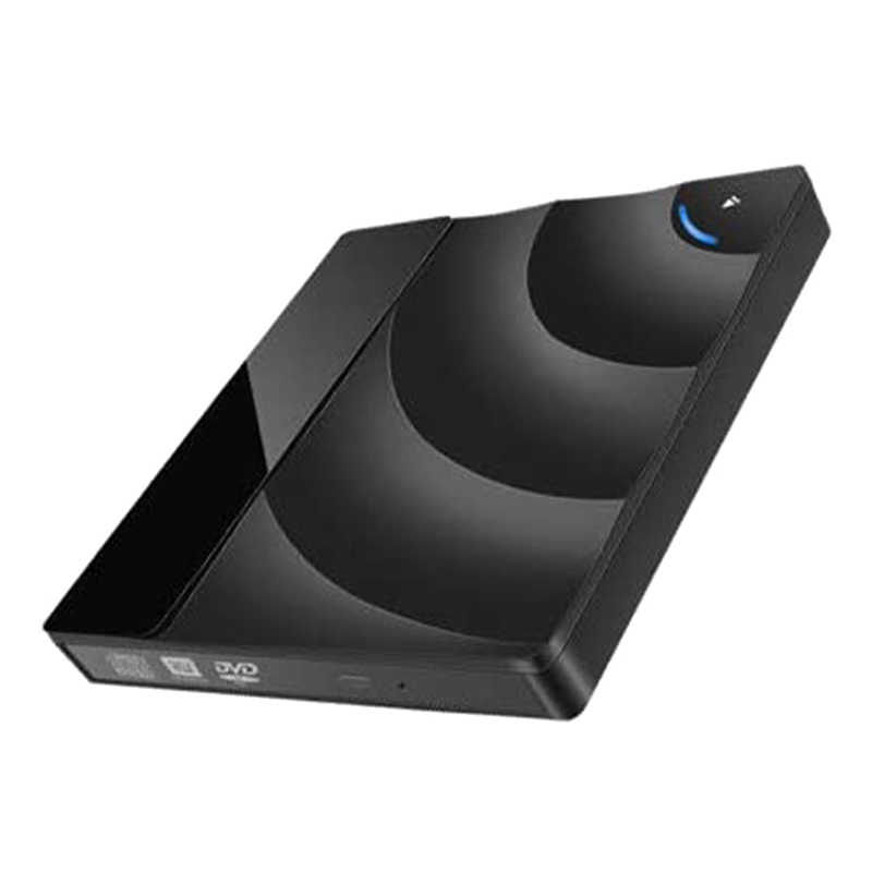 External CD DVD Drive, USB 3.0 & Type C Adapter CD DVD RW Reader Burner Player, Portable DVD CD Drive for Laptop