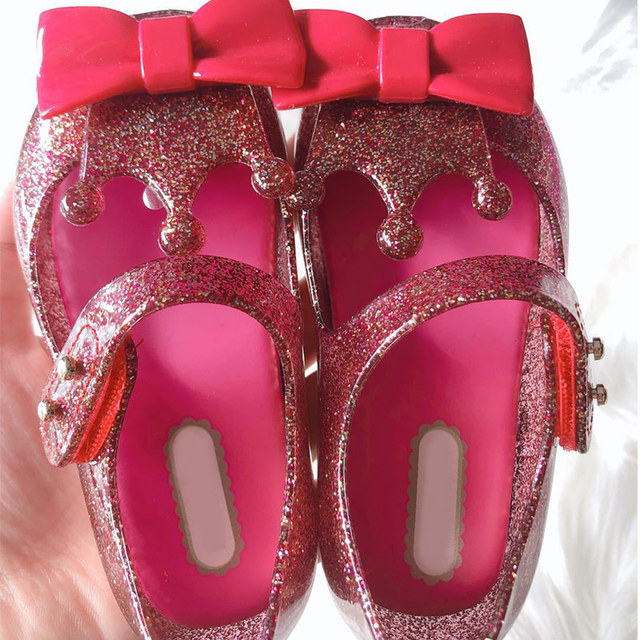Mini Melissa Girl Jelly Sandals Crown Kids Sandals Children Beach Shoes Non-slip Melissa Toddler Baby Girl Shoes